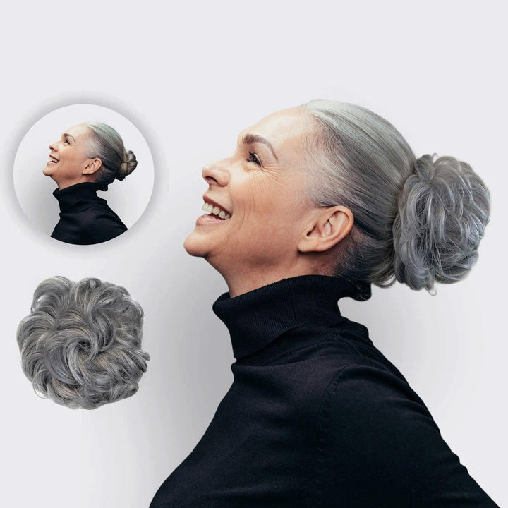 BunPop Damen Dutt-Haarteil Scrunchie, perfekt für voluminöse und volle Haarstylings.