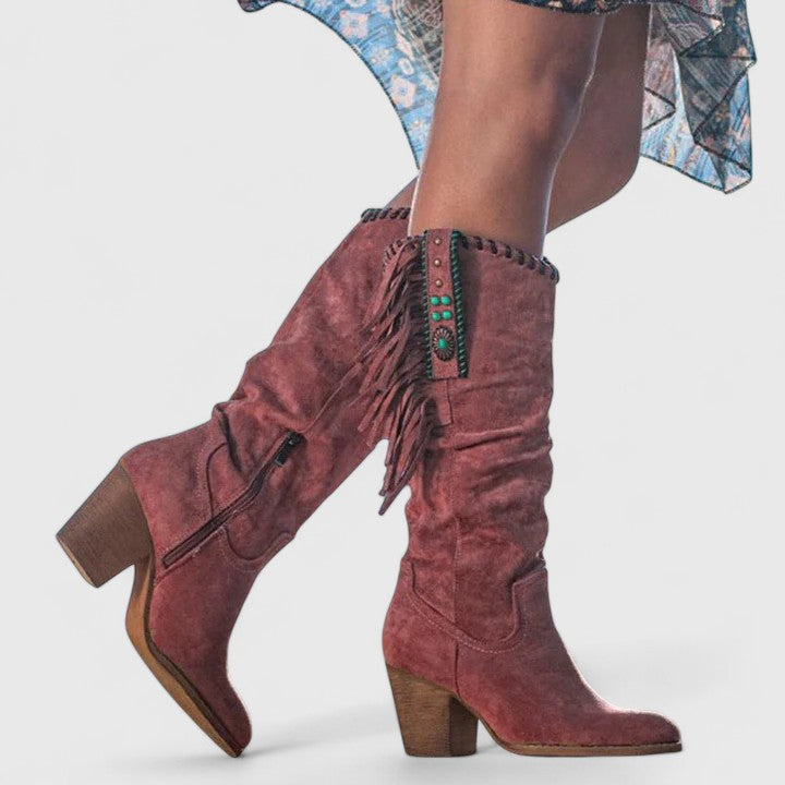 Elegante Damen Vintage Stiefel mit Schnürung & Reißverschluss, rutschfest & bequem. Perfekte Herbst-Winter-Schuhe.