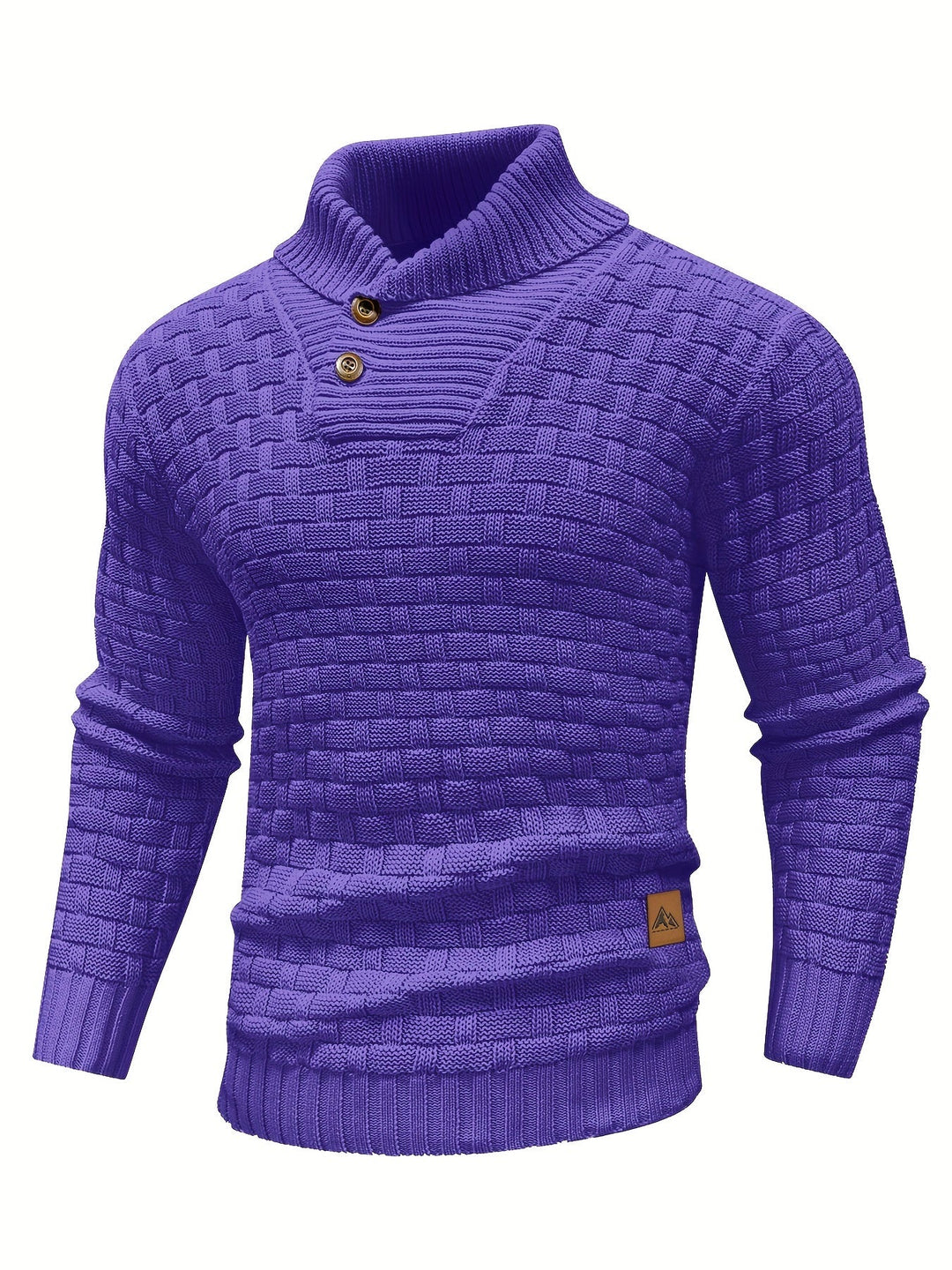 Herren Pullover: Waffelstruktur & eleganter Schalkragen – Ihr warmer Begleiter im Winter.