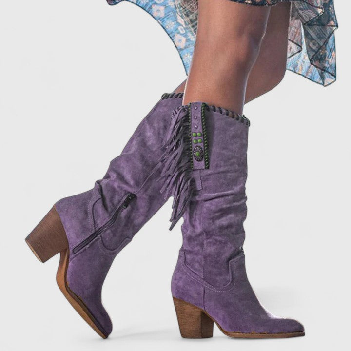 Bequeme & rutschfeste Damen Vintage Stiefel mit Schnürung. Praktische Damenschuhe für Herbst und Winter.