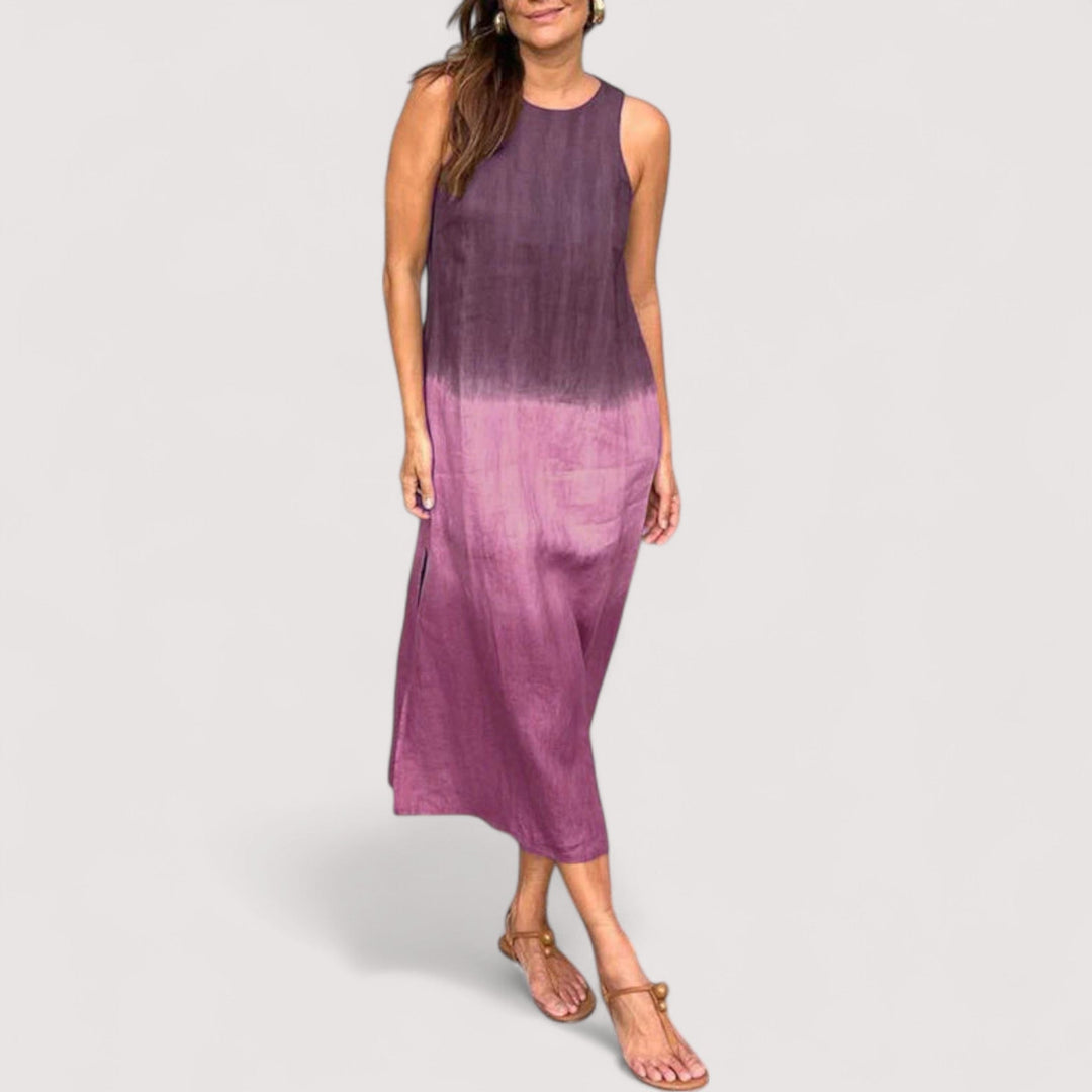 Gelbes Damenkleid. Elegant und bequem. Lockerer Schnitt für höchsten Tragekomfort und Stil.