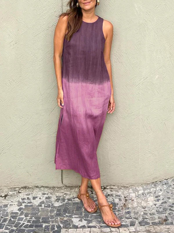 Modernes, fließendes Damenkleid in natürlichen Farbtönen, ein Must-have für sommerliche Eleganz.