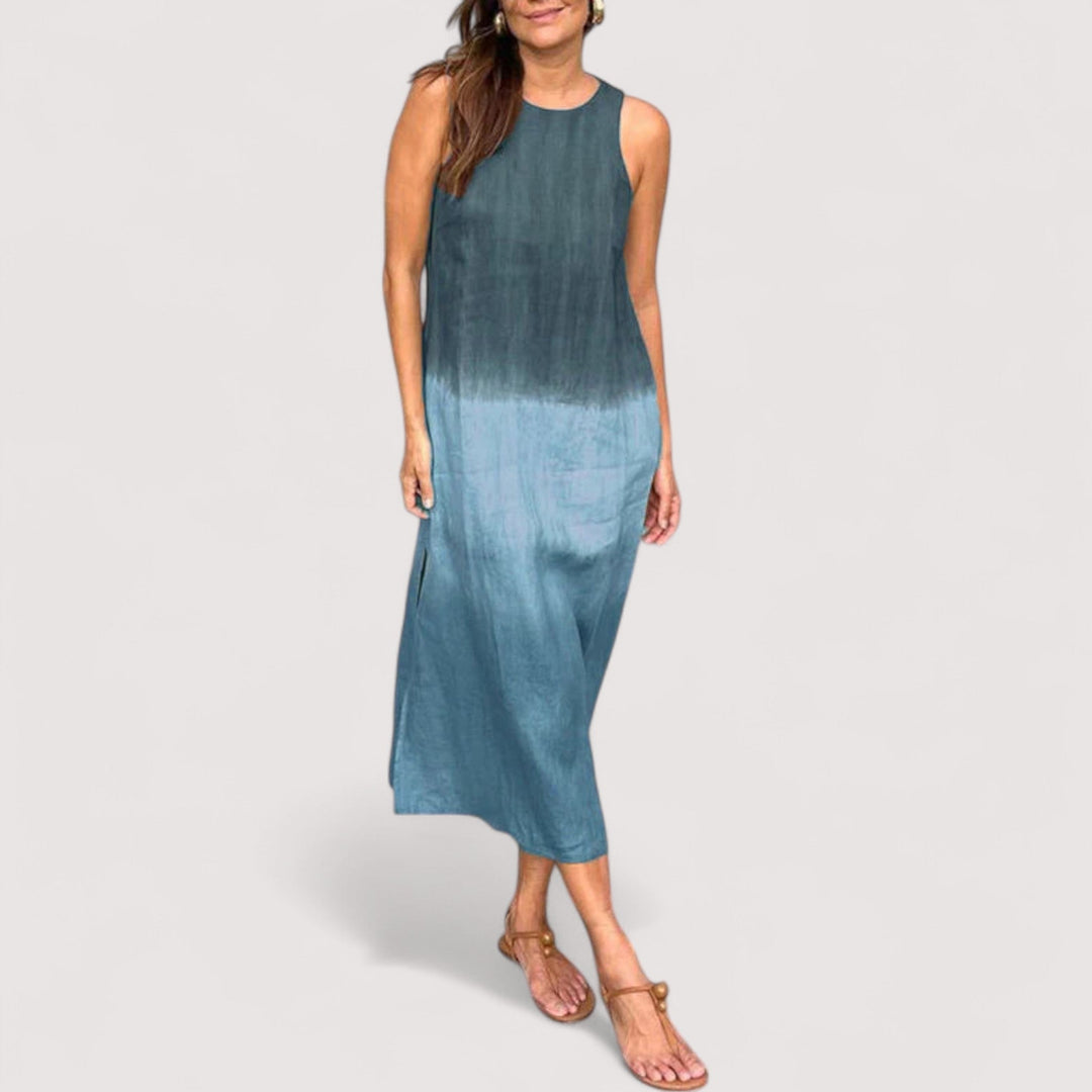 Elegantes lila Damenkleid. Bequemer, lockerer Schnitt. Ideal für einen schicken und bequemen Look.