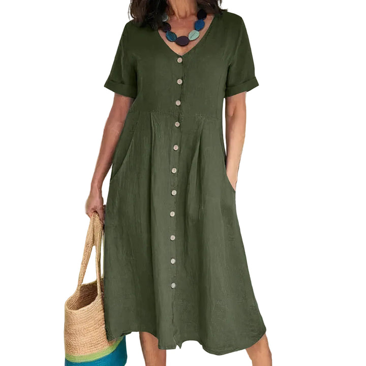 Bequemes Damenkleid mit lockerer Passform, vielseitig für Alltag und Sommer.