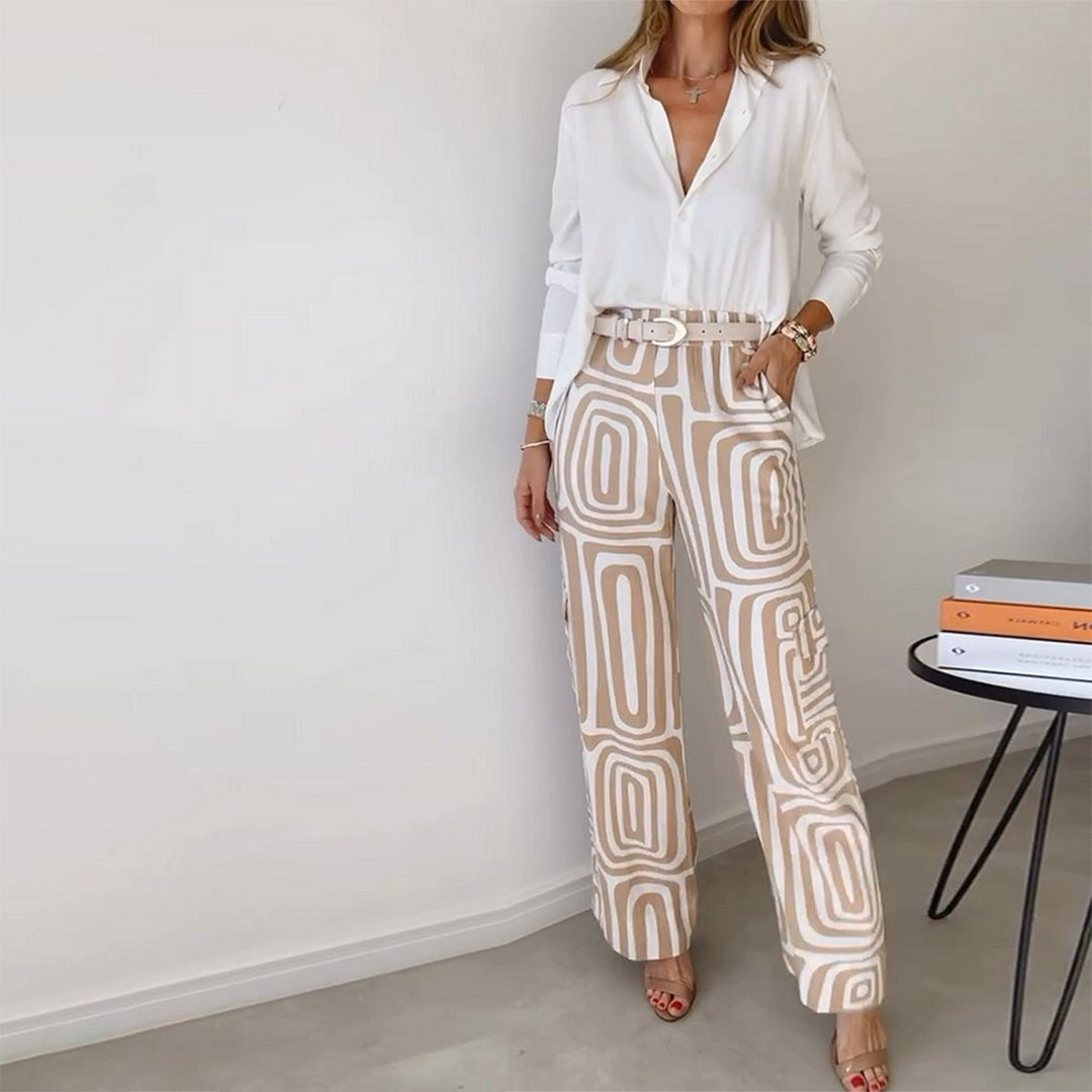 Damen Zweiteiler Set aus Viskose, elegantes Loungewear für Frauen. Bequemer Freizeitanzug mit Langarm.