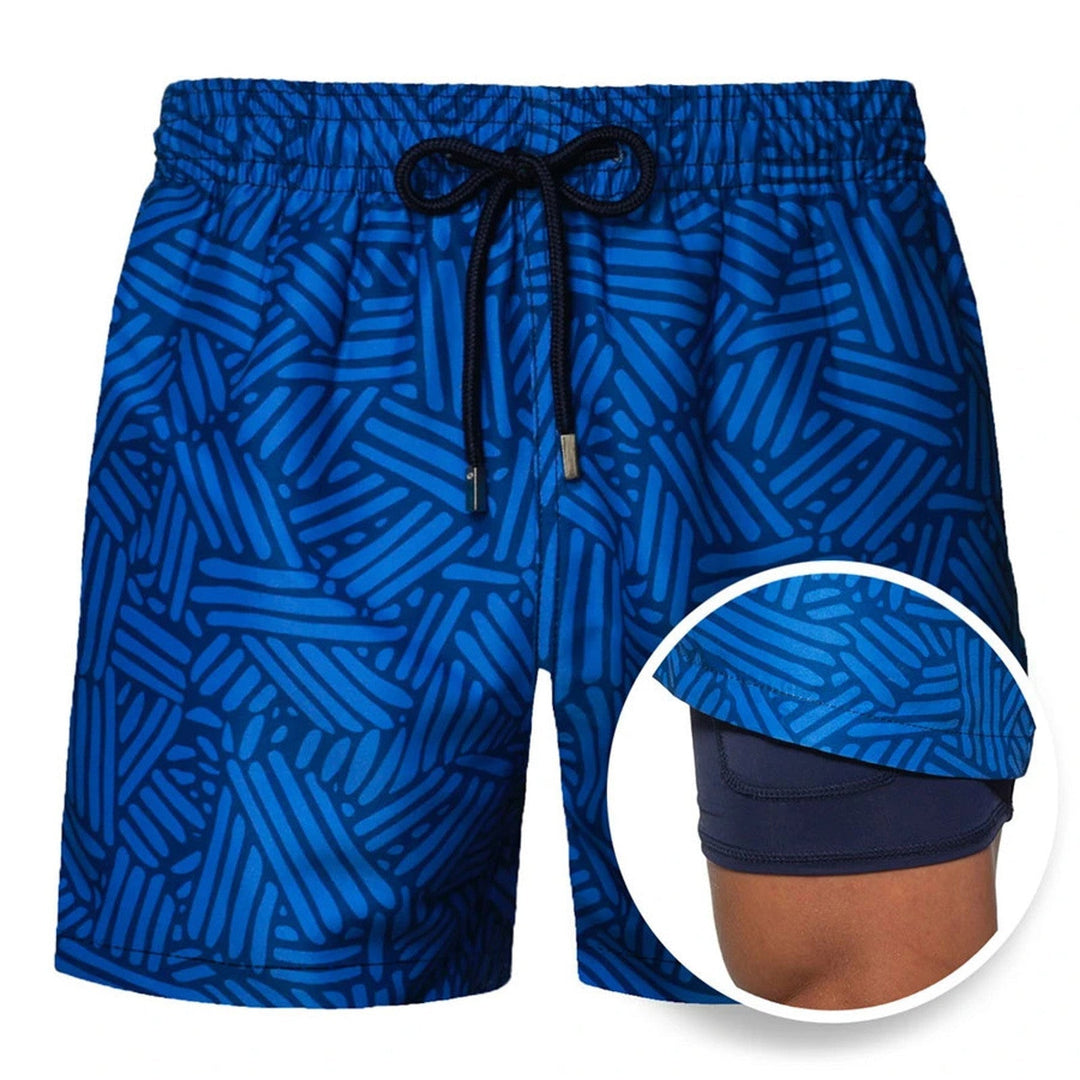 Herren doppellagige Strandshorts, stilvoll & bequem für Freizeit und Sommer.