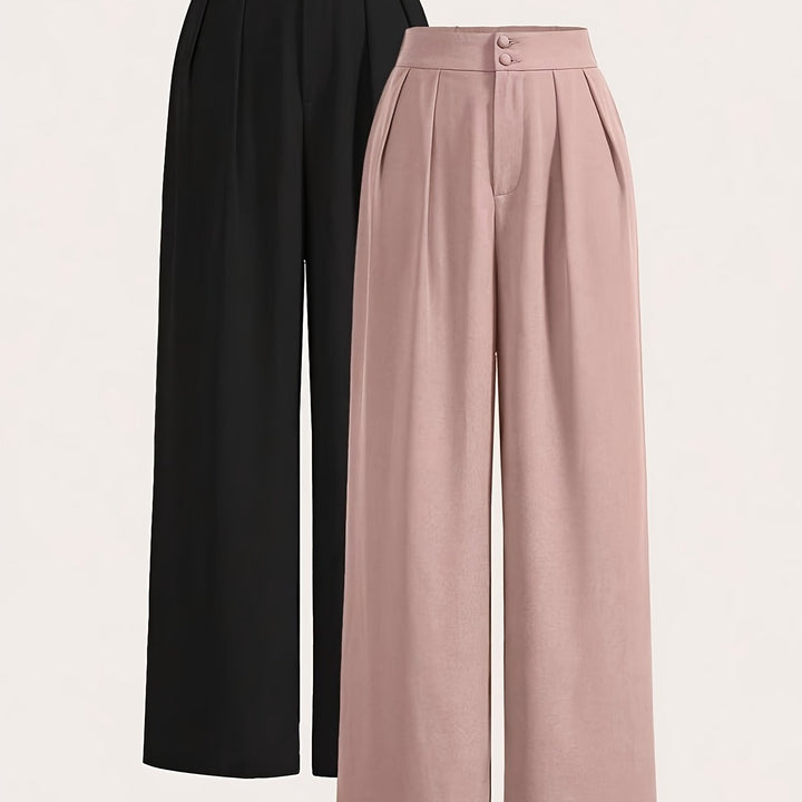 Komfortable, weite Damenhose für Freizeit. Elegante High-Waist Anzughose für moderne Damengarderobe.