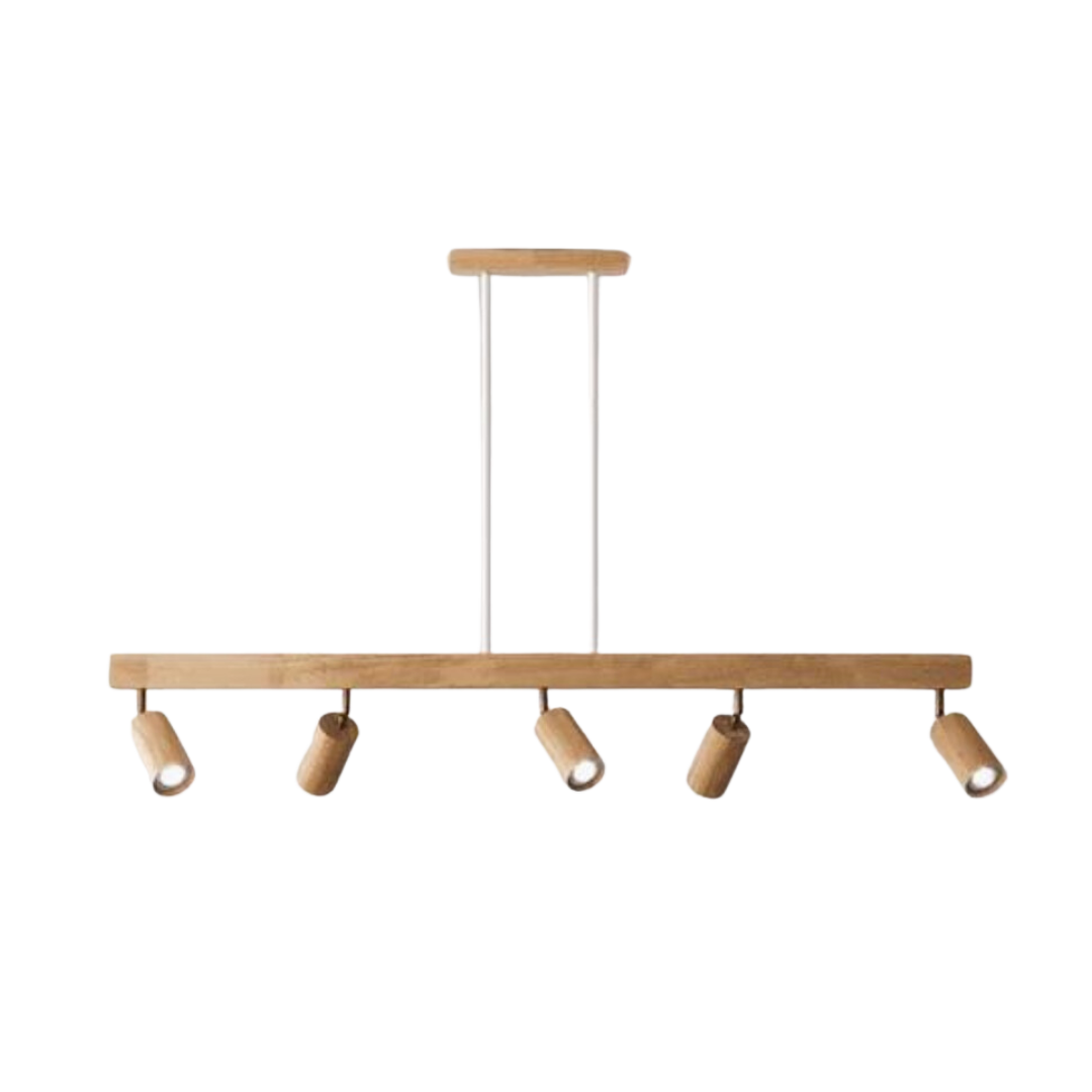 Flexibler Holz-Deckenstrahler LED, schwenkbare Spots, für jede Ecke.