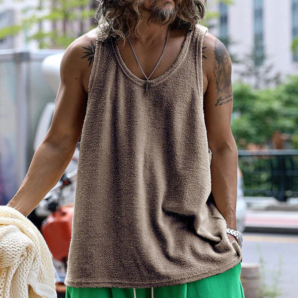 Bequemes Herren Tank-Top mit Rundhals, Loose Fit. Perfekt für Sommer, Sport & entspannte Casual-Looks.