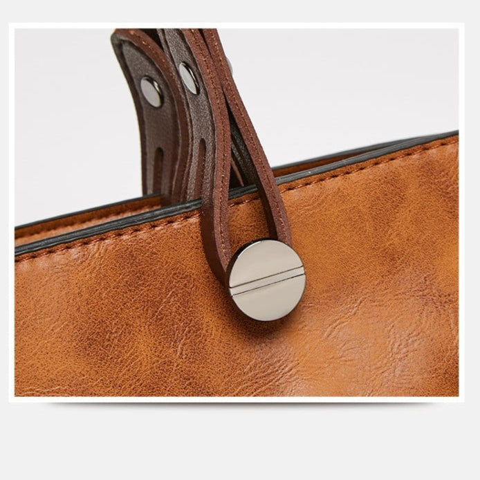 Braune Damen Lederhandtasche Ralaana, elegant & langlebig, ideal für Arbeit & Freizeit.