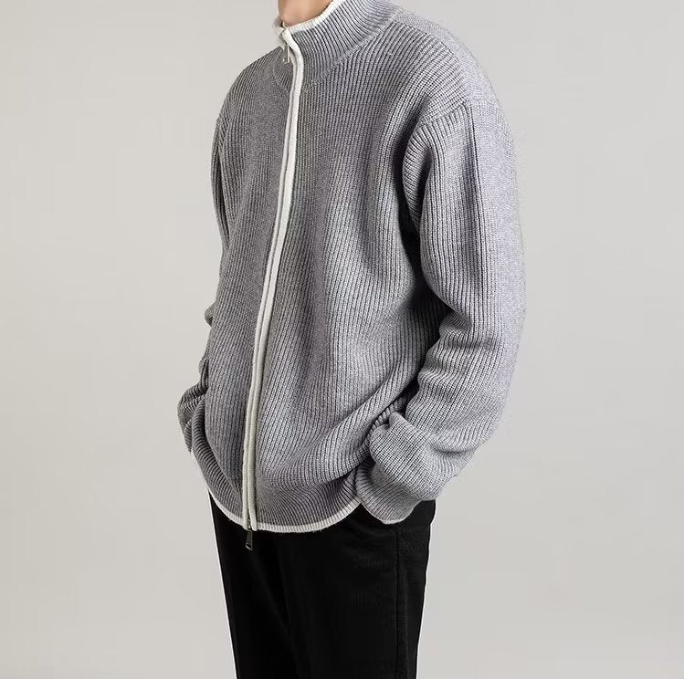 Moderner Herren Cardigan, offenes Design. Bequemer Langarm-Strickcardigan für stilvolle Männer Freizeit-Looks.