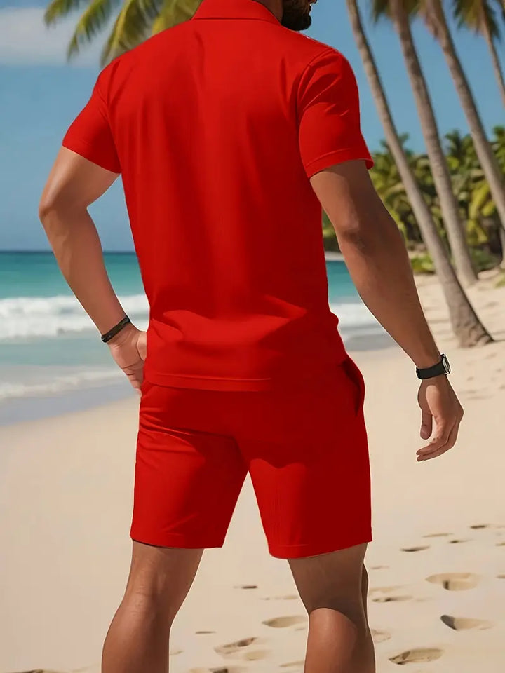 Alltagstaugliches Herren Freizeitset, Jogginganzug-Stil mit Shorts & Shirt.