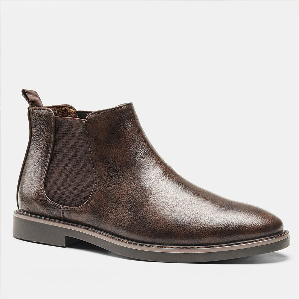 Bequeme Herren Chelsea Stiefeletten mit runder Kappe, stilvolle Casual-Schuhe für Business und Freizeit.