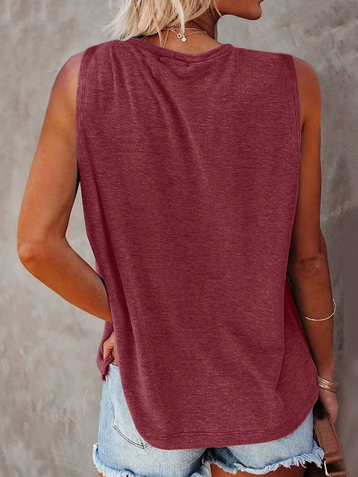 Boho Style Damen Bluse: Ärmelloses Tanktop mit Sonne-Mond Mandala Print.