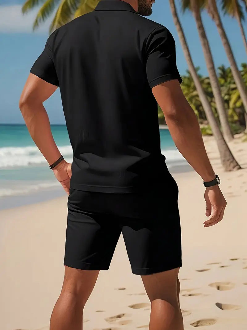 Komfortabler Herren Zweiteiler, ideal für Sommeroutfit & entspannte Momente.
