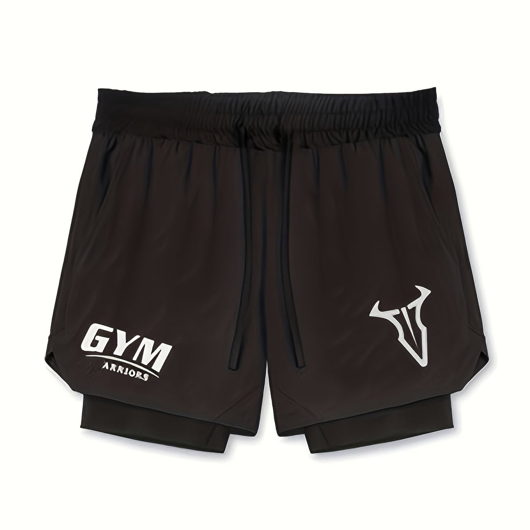Herren Activewear Shorts 2-in-1, Komfort und Halt für Fitness & Laufen.