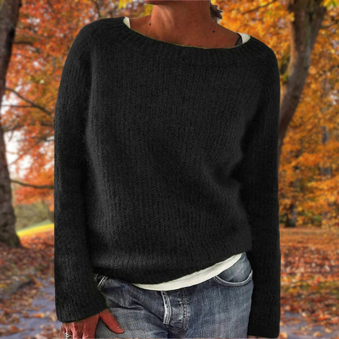 Modischer Damen Strickpullover, lockere Passform, Rundhals. Komfortable Freizeitmode für kühle Tage.