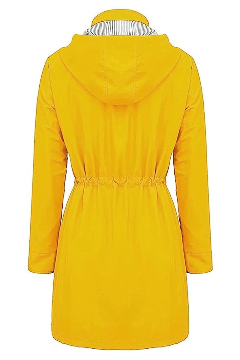 Leichte Damen Funktionsjacke, gestreift, wasserabweisend, mit Kapuze, ideal für Frühling & Freizeit.