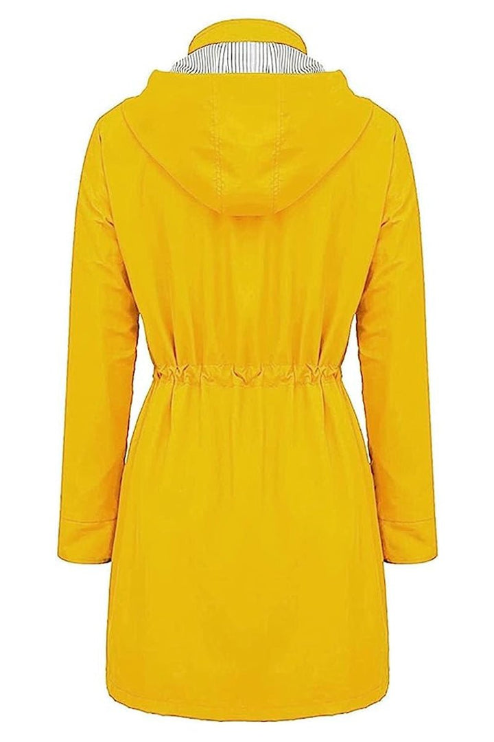 Leichte Damen Funktionsjacke, gestreift, wasserabweisend, mit Kapuze, ideal für Frühling & Freizeit.