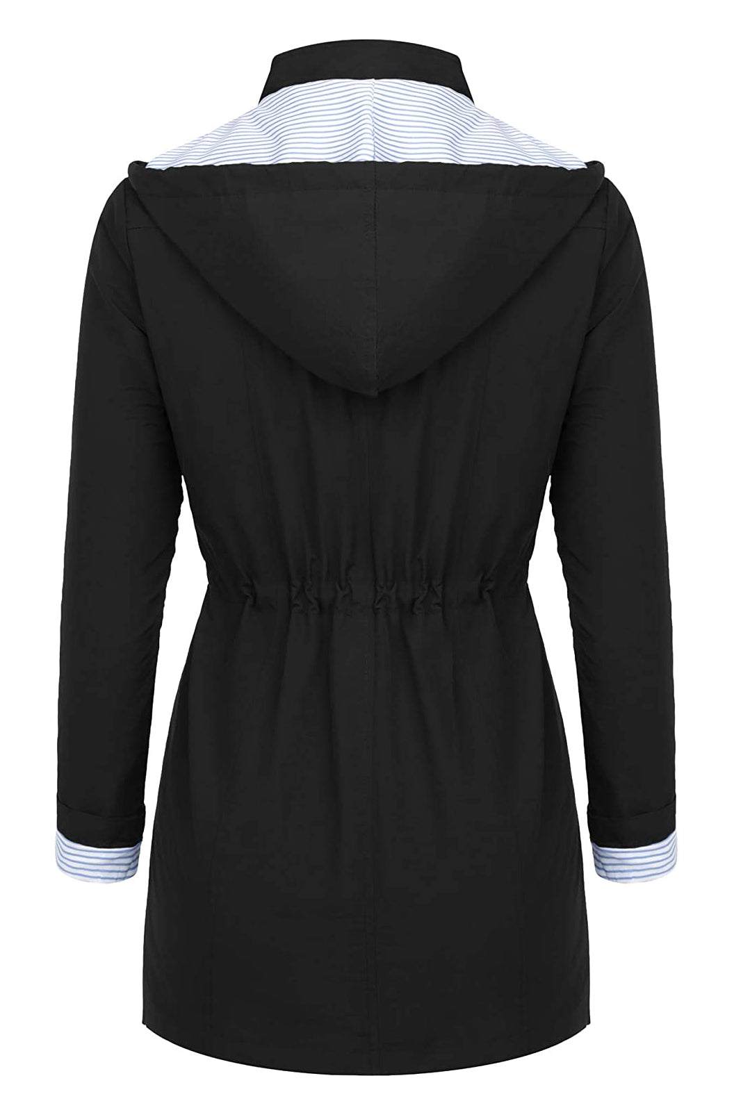 Vielseitige Damen Funktionsjacke, gestreift, mit Kapuze, leichter & stilvoller Wetterschutz.