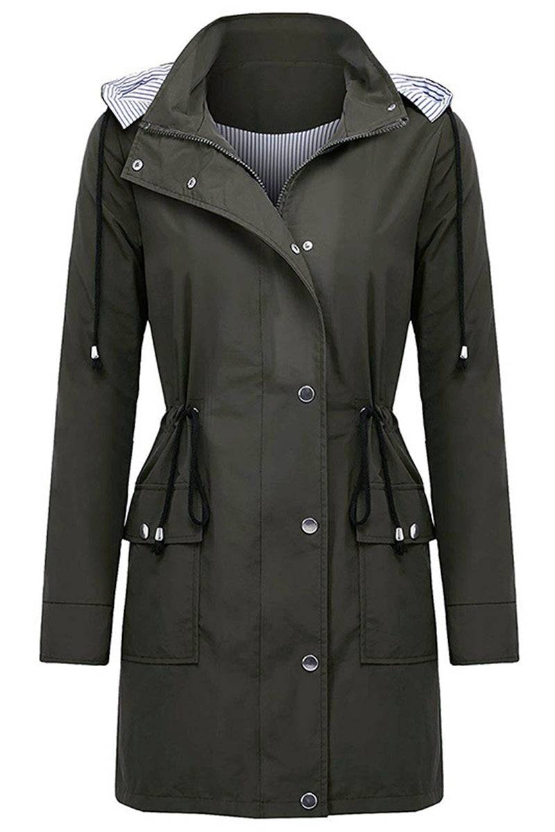 Damen Freizeitjacke, gestreift, wasserabweisend, leicht & modern, mit Kapuze für Alltag & Outdoor.