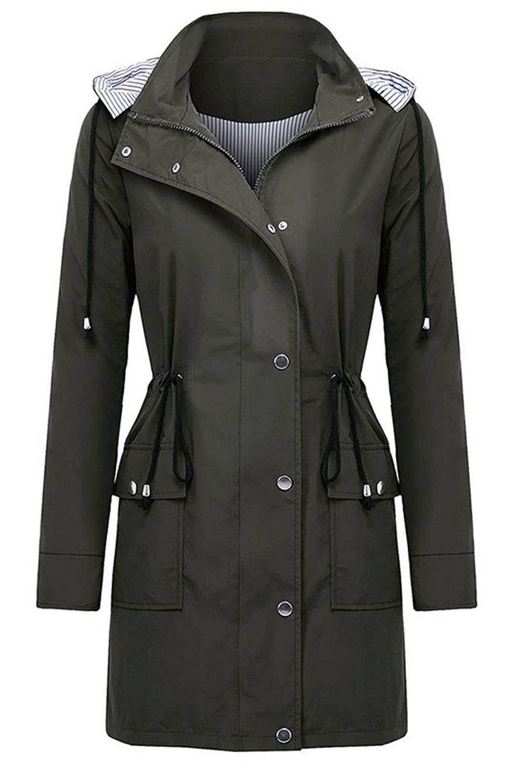 Damen Freizeitjacke, gestreift, wasserabweisend, leicht & modern, mit Kapuze für Alltag & Outdoor.
