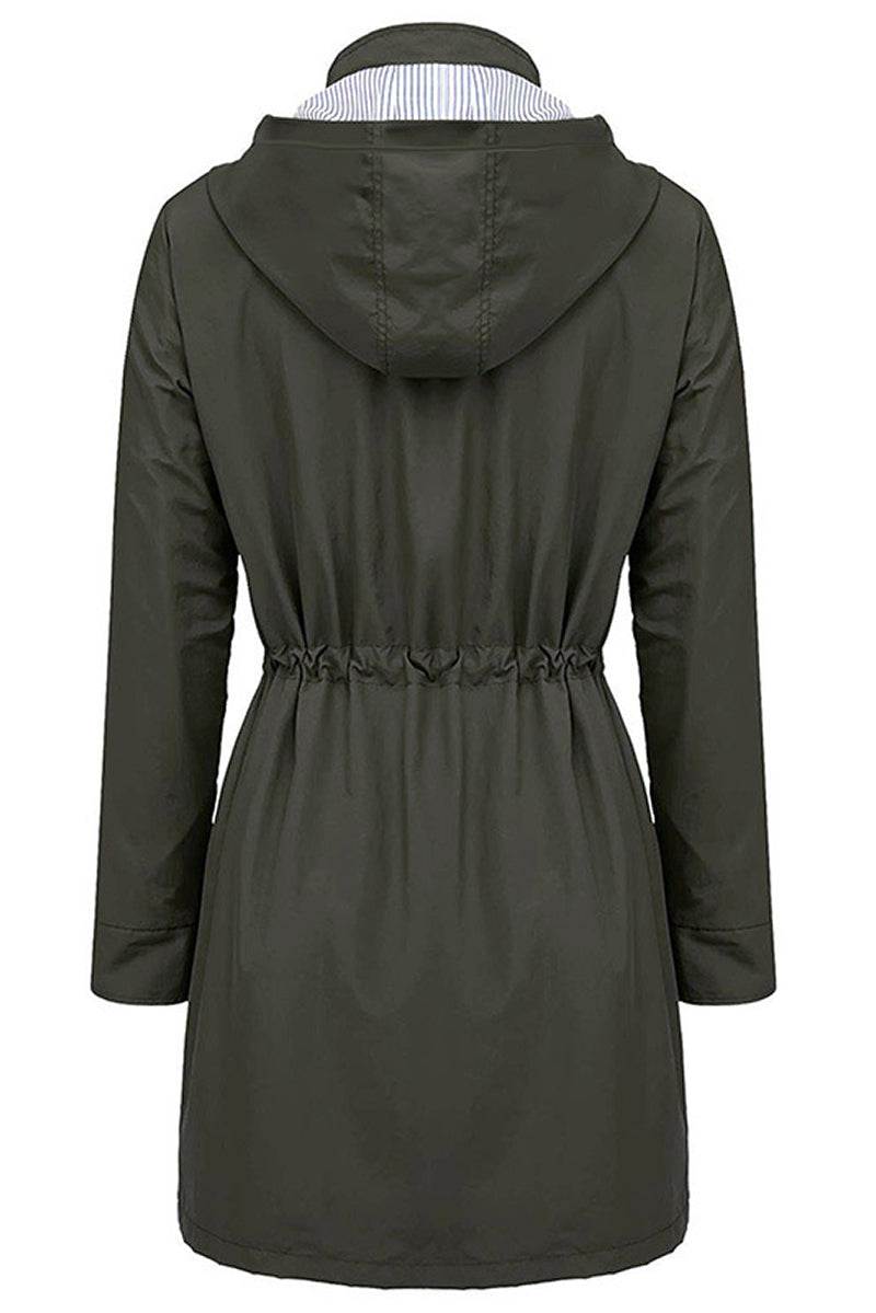 Leichte Damen Allwetterjacke, gestreift, mit Kapuze, schützt vor Wind & Regen bei jedem Wetter.