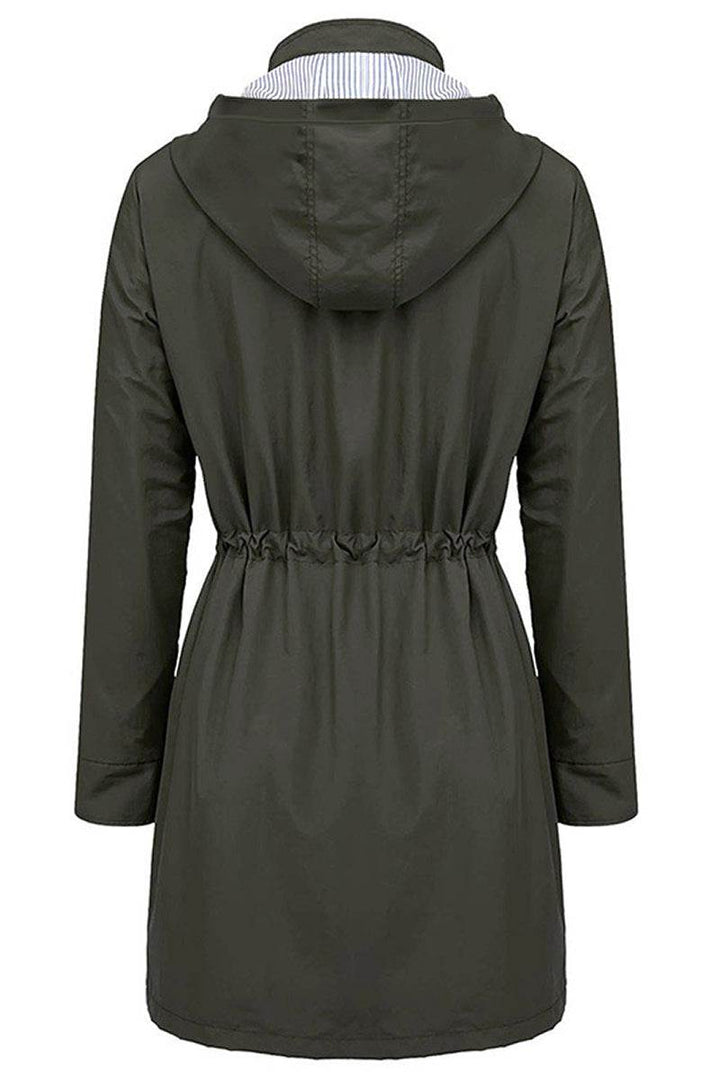 Leichte Damen Allwetterjacke, gestreift, mit Kapuze, schützt vor Wind & Regen bei jedem Wetter.