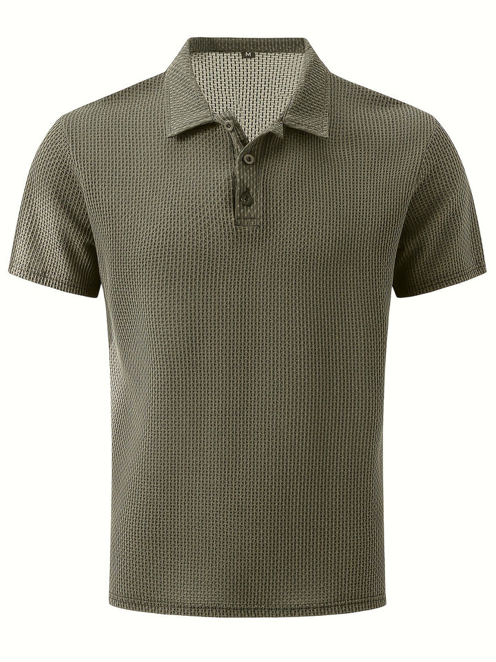 Klassisches Herren Kurzarm-Poloshirt in dezentem Farbton für stilvolle Freizeitlooks.