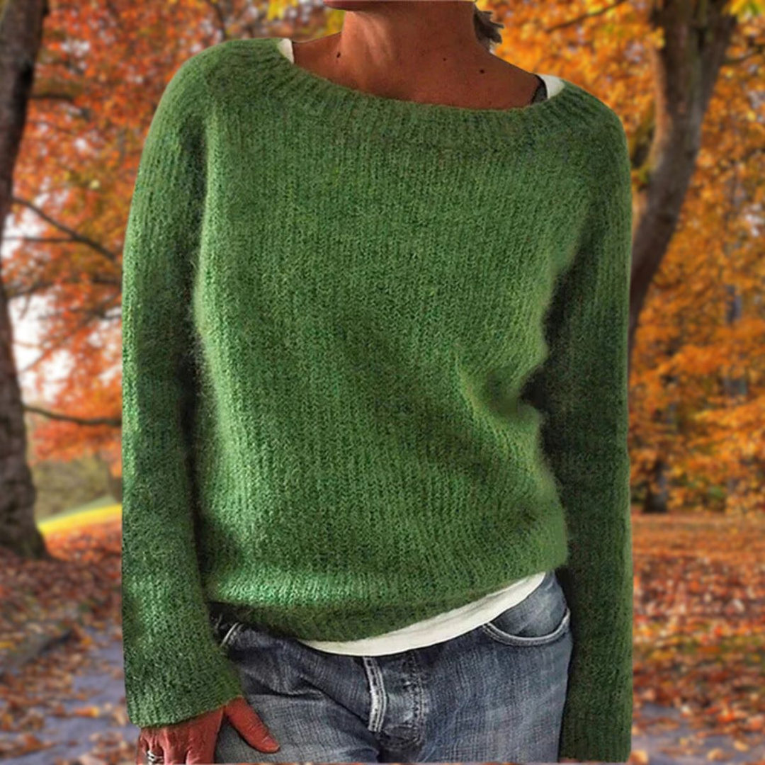 Damen Strickpullover, lockere Passform, Rundhalsausschnitt, ideal für Freizeit & Alltag im Herbst/Winter.