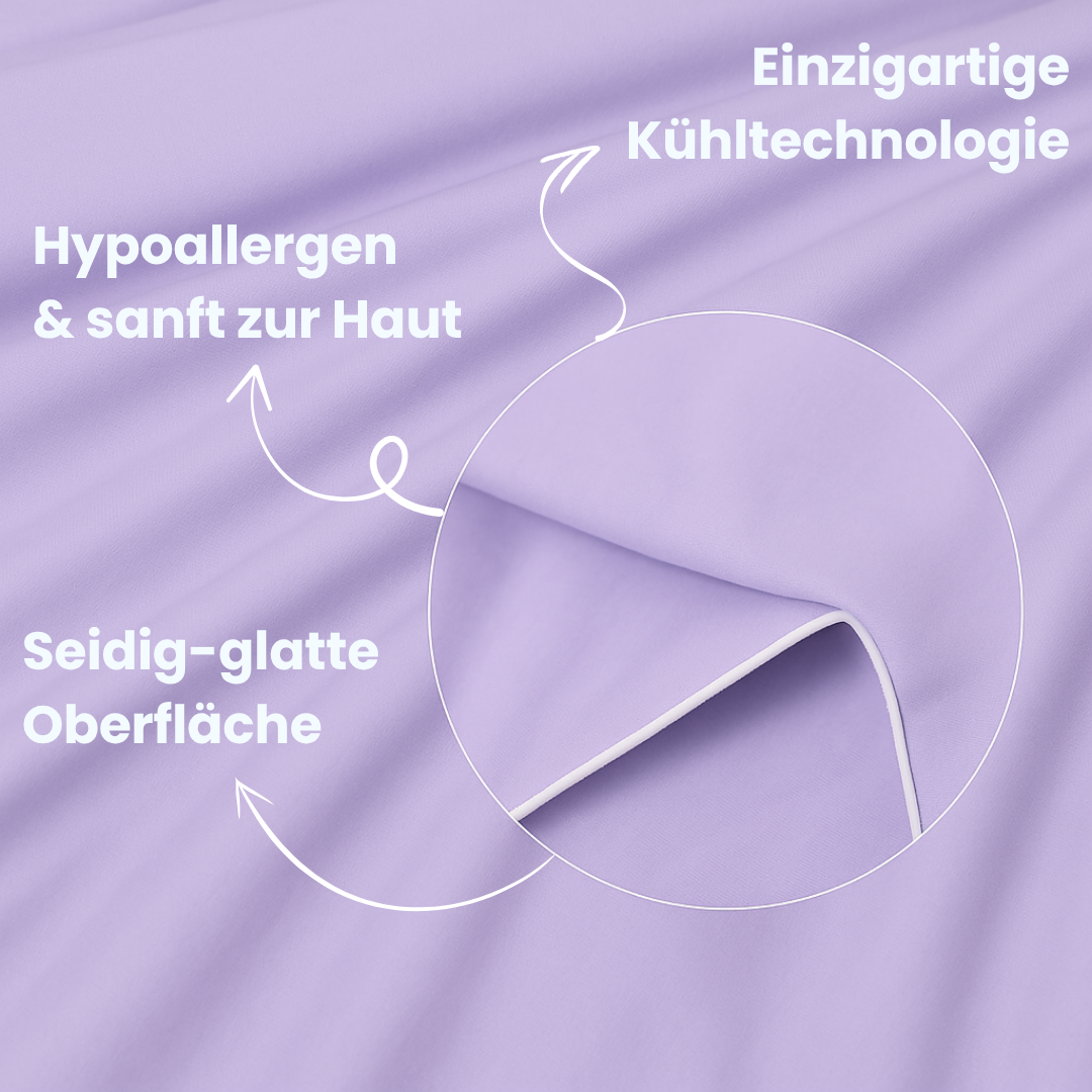 Komfort und Kühle: Eisseide-Decke, atmungsaktiv, für eine frische Schlafumgebung, gegen Schwitzen.