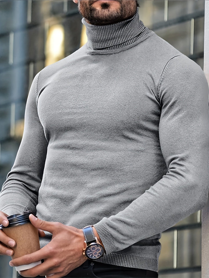 Stilvoller Herren Rollkragenpullover für Business Casual, elegant, bequem, perfekt fürs Büro und Freizeit.