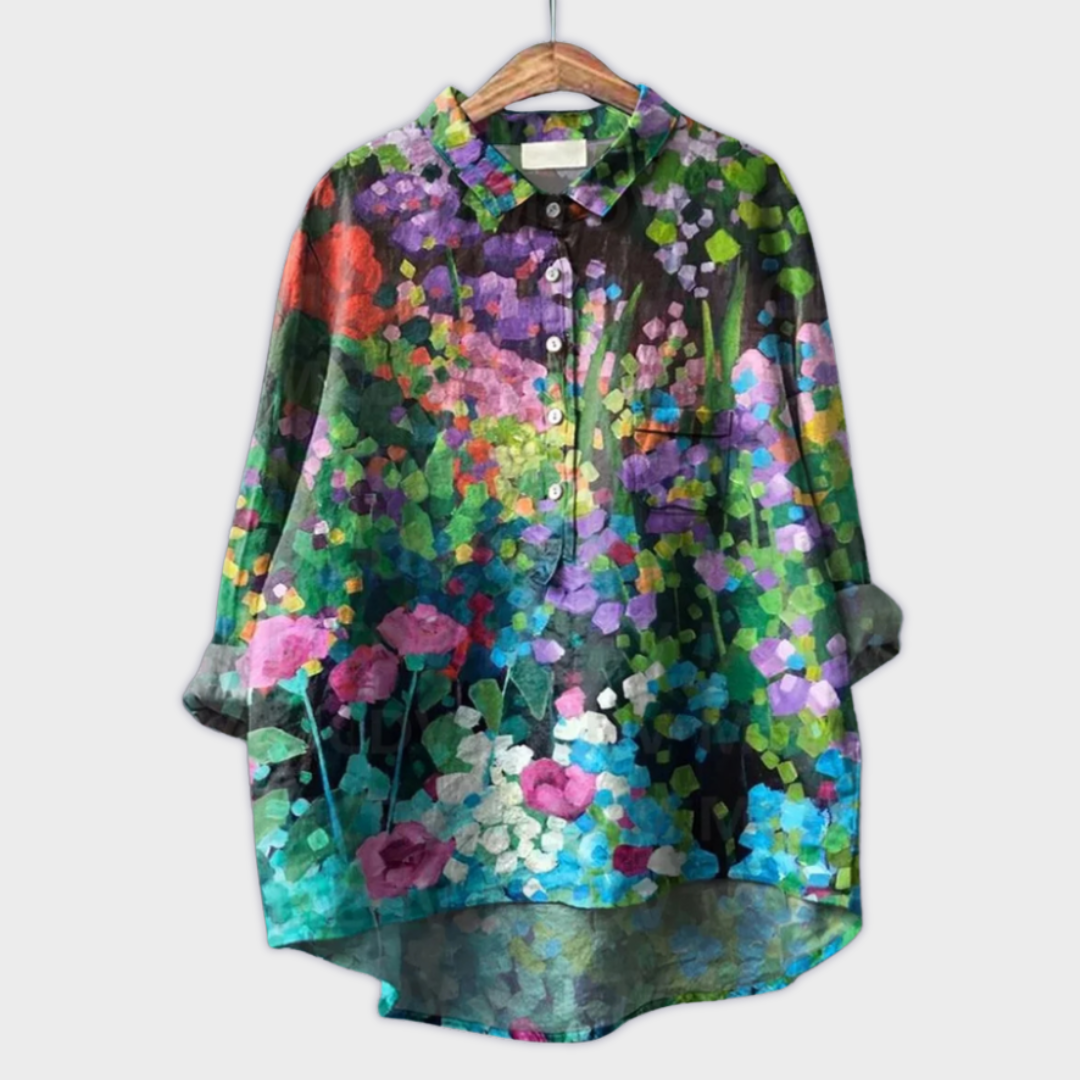 Bequeme, luftige Damenbluse in Lila mit lockerer Passform, ideal für Freizeit & Sommer.
