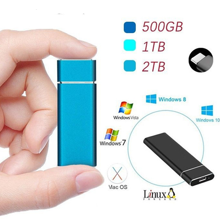 Ultraschnelle externe Festplatte mit USB-C für High-Speed Datenspeicher. Robustes Aluminiumgehäuse.