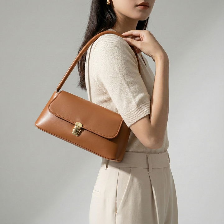 Kompakte Damen Retro Umhängetasche mit Überschlag, ideal als Modeaccessoire für den Alltag.
