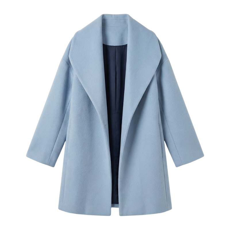 Damen winddichte Außenjacke mit elegantem Schalkragen, warm & modisch für Outdoor-Aktivitäten.