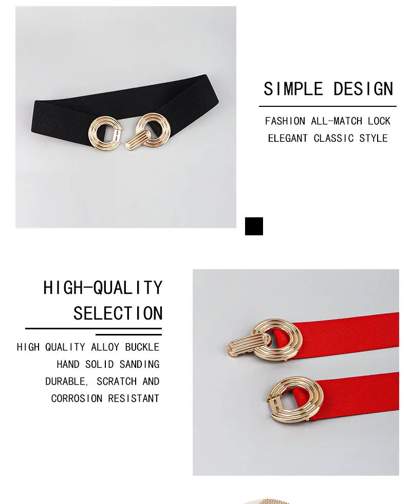 Vielseitiger Damengürtel als Geschenkidee. Elastisch, runde Schnalle, perfekt für Kleider & Frauen-Outfits.