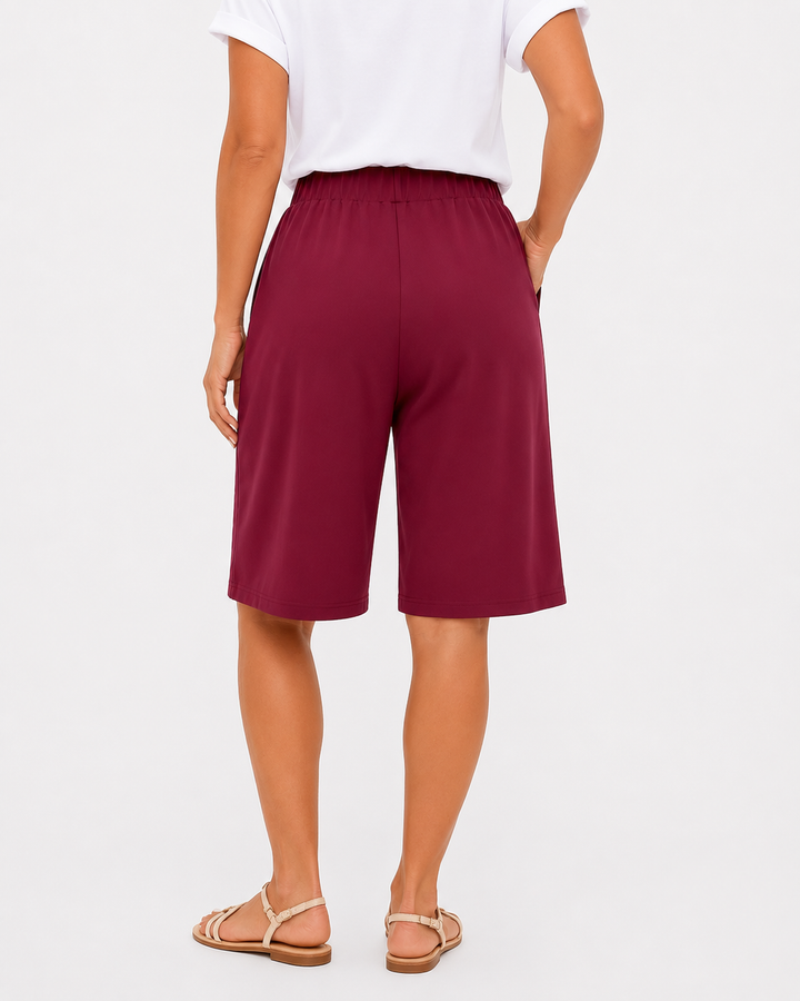 Stilvolle Damen Shorts für den Sommer, hohe Taille und elastischer Bund, ideal für Strand, Urlaub und Freizeit.