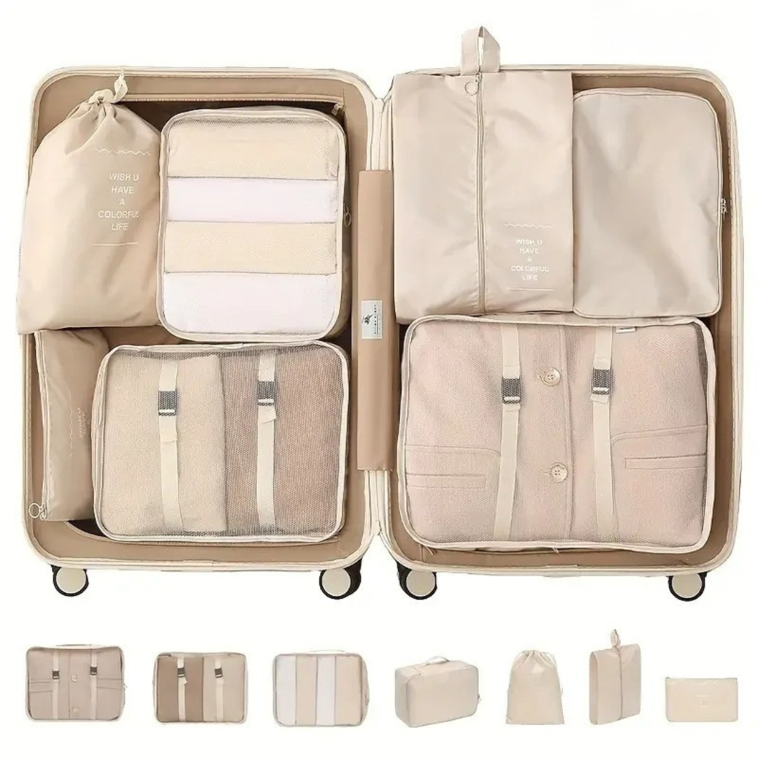 Kleiner Packwürfel für Socken oder Unterwäsche, ideal für detaillierte Reiseorganisation & Gepäck-Ordnung.