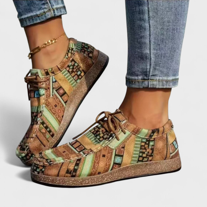 Khaki Damen Freizeitschuh, orthopädisch & bequem. Atmungsaktiver Komfort-Sneaker für optimale Stütze.