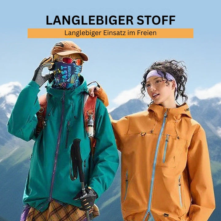 Damen Wanderjacke mit Kapuze, wasserdicht & winddicht, ideal für aktive Damen bei Outdoor-Abenteuern.