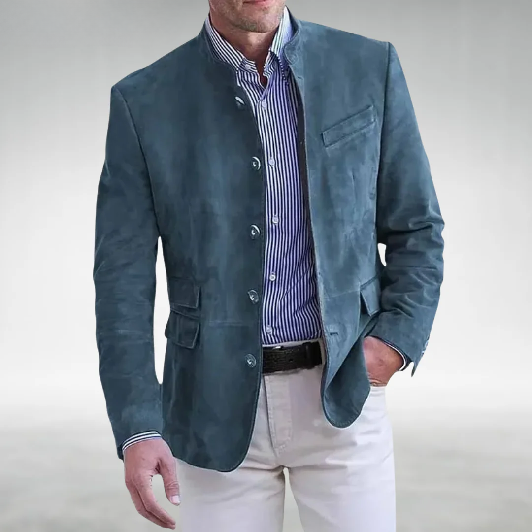 Moderne Herrenjacke Regular Fit mit elegantem Stehkragen. Ideal für Freizeit und Business. Bequem & stilvoll.