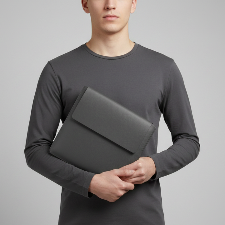 Leichte Notebook Tasche gleitet mühelos in Rucksack oder Aktentasche – ideal für Pendler & Reisen.