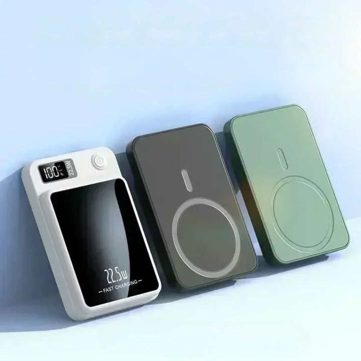 Digitalanzeige Powerbank: Magnetische, kabellose Ladelösung für Smartphones und andere Geräte.