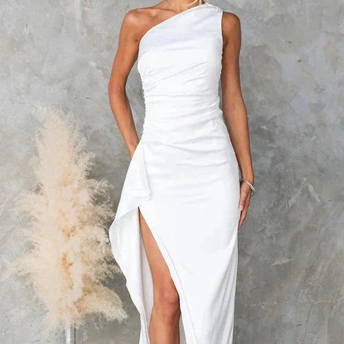Komfortables ärmelloses Damen Freizeitkleid, fließendes Sommer Maxikleid für entspannte warme Tage.
