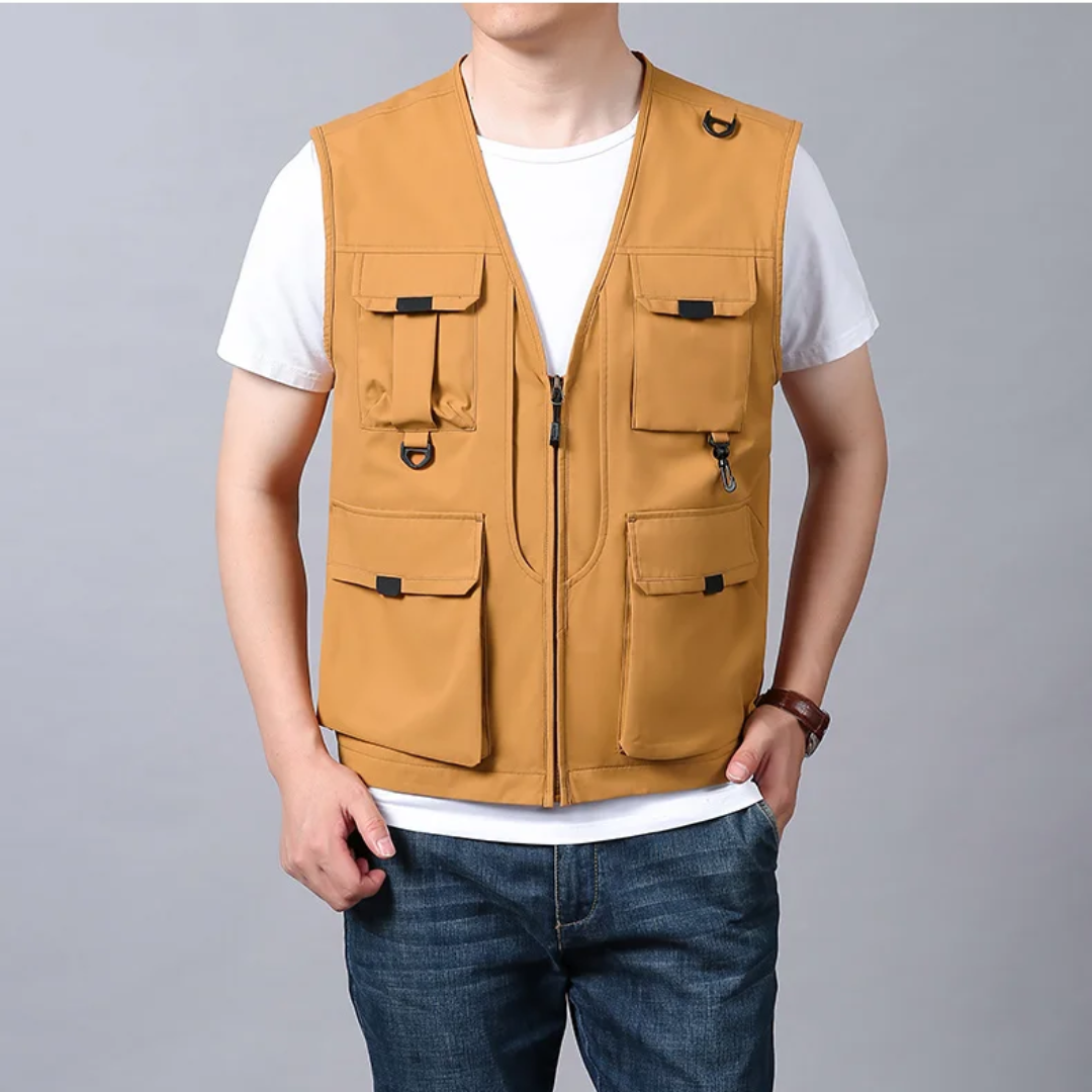 Herren Angelweste mit Multitaschen, atmungsaktiv, perfekt für Fischer, Outdoor & Abenteuer.