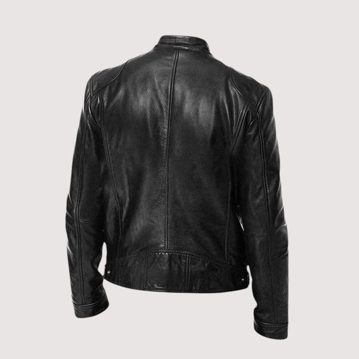 Hochwertige Herren Business Jacke im Regular Fit. Elegante Stehkragenjacke mit Reißverschluss für den stilvollen Mann.