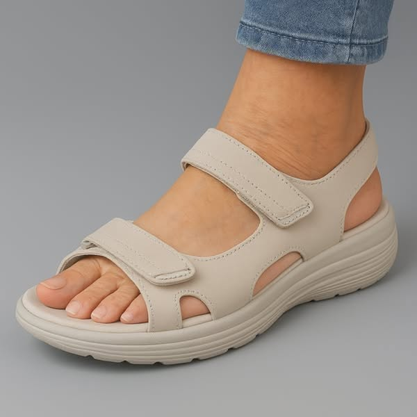 Orthopädische Damensandalen mit verstellbaren Riemen & rutschfester Sohle für sicheren Halt & Gelenkschonung.