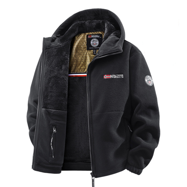 Blaue, warme Herren Winterjacke, winddicht & robust für Outdoor-Aktivitäten.