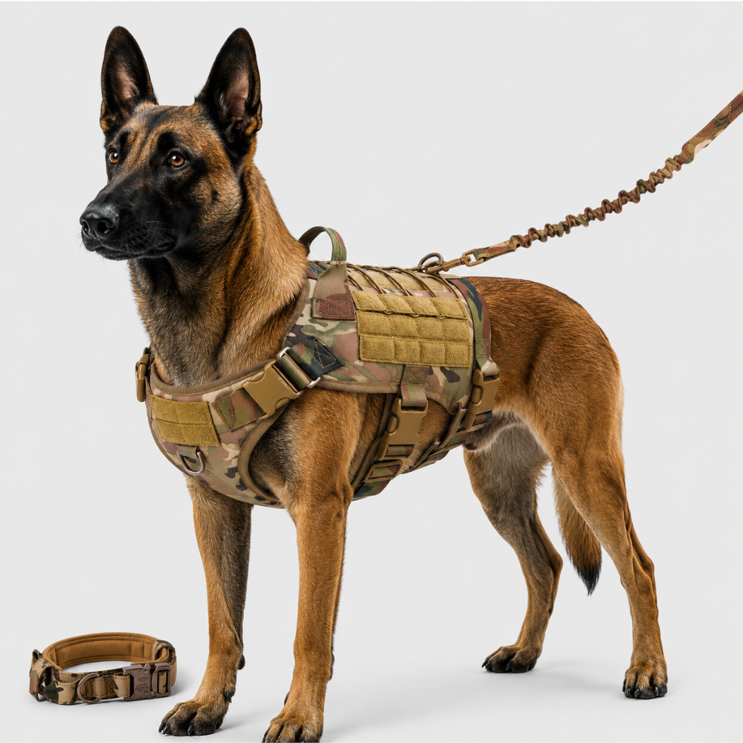 Sicheres taktisches Hundegeschirr mit Griff für Kontrolle; ideal für Hundetraining & Outdoor-Aktivitäten mit Haustier.